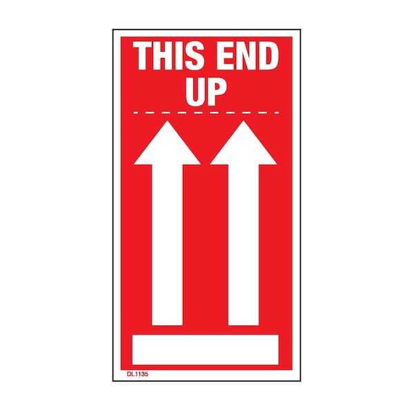 Label, DL1135, THIS END UP - ARROWS, 2" X 3-3/4"